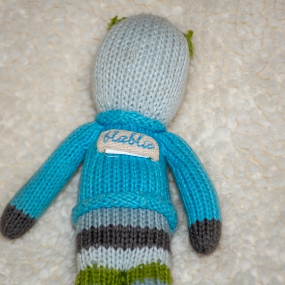 School Book Boy Cat Rattle by Blabla Kids | Cotton Rattle | Handmade in Peru - Picture 3 of 4